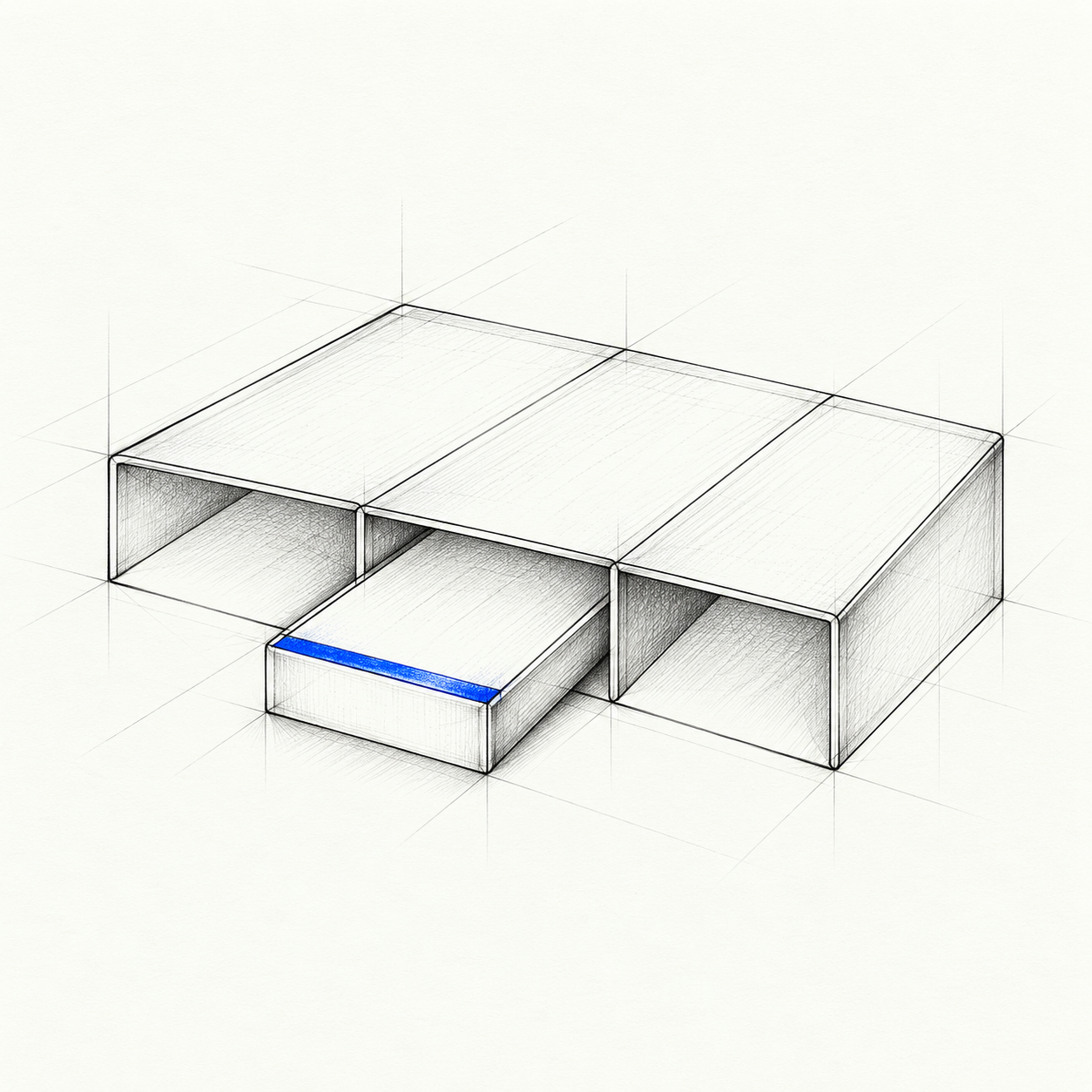 One evidence sheet is selected and drawn forward from three organized channels.